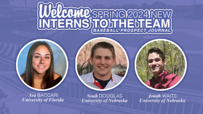 Baseball Prospect Journal Spring 2024 Interns